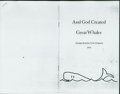 And God Created Great Whales, book, 1976