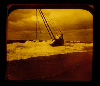 A Two Masted Schooner in the Surf