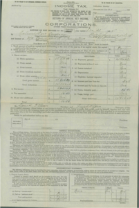 National Weir Co. 1915 IRS Return of Annual Net Income
