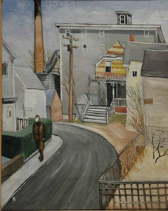 "Tom Hackett Walking Along Commercial Street" Mary Hackett (1906-1989)