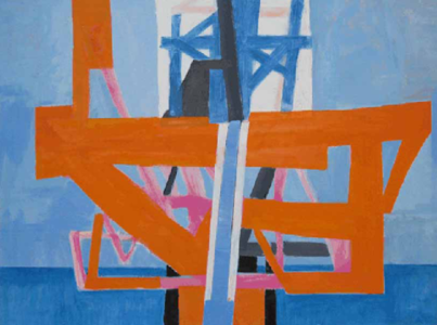 "Untitled (Ship, mast abstraction)" Mischa Richter (1910-2001)