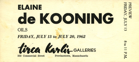 Elaine de Kooning exhibition 1962
