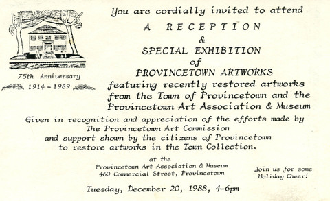 Restored Art Works In Town Collection, 1988 invitation