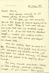 Letter from Flora Biddle (July 28, 1985)