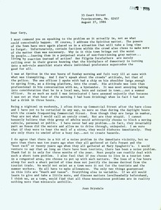 Drysdale letter/Aug, 27, 1986