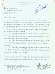 Provincetown Human Rights Coalition Petition 1986