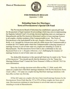 Defending Same Sex Marriages: Special Gift Fund